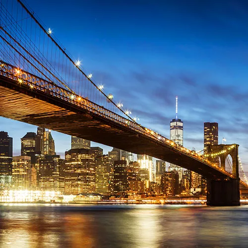 Photo des gratte-ciels de New York la nuit