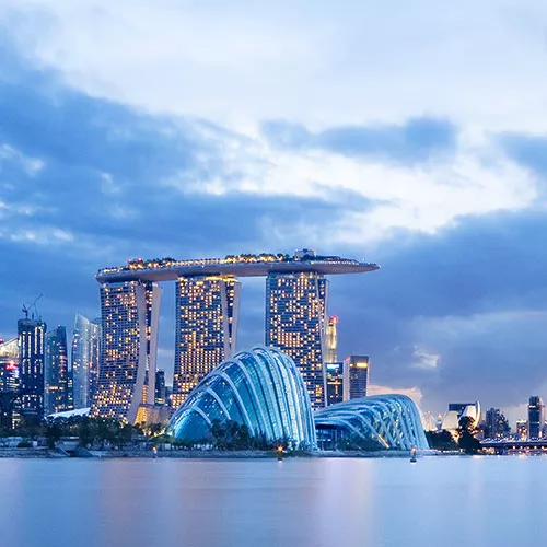 Vue aérienne de la ville de Singapour